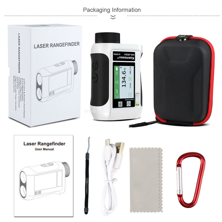 Kaemeasu επαναφορτιζόμενο Laser Rangefinder φωνή Golf Rangefinder LCD οθόνη τηλεσκόπιο με πλευρική οθόνη J1200