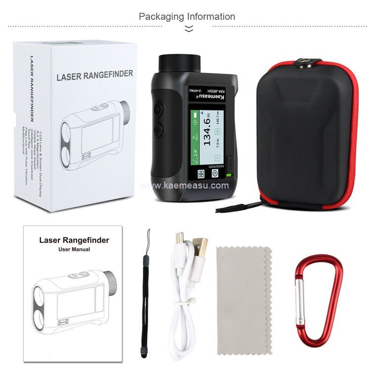 Kaemeasu επαναφορτιζόμενο Laser Rangefinder φωνή Golf Rangefinder LCD οθόνη τηλεσκόπιο με πλευρική οθόνη J1200