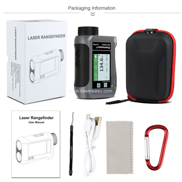 Kaemeasu USB φόρτιση Golf Rangefinder Μεγάλη οθόνη Laser Rangefinder Slope Switch Flagpole Lock J1500