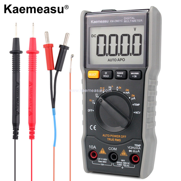 Καμέασου 01C LCD Display Avometer Digital Multimeter AC DC Voltage Πραγματική δοκιμή RMS