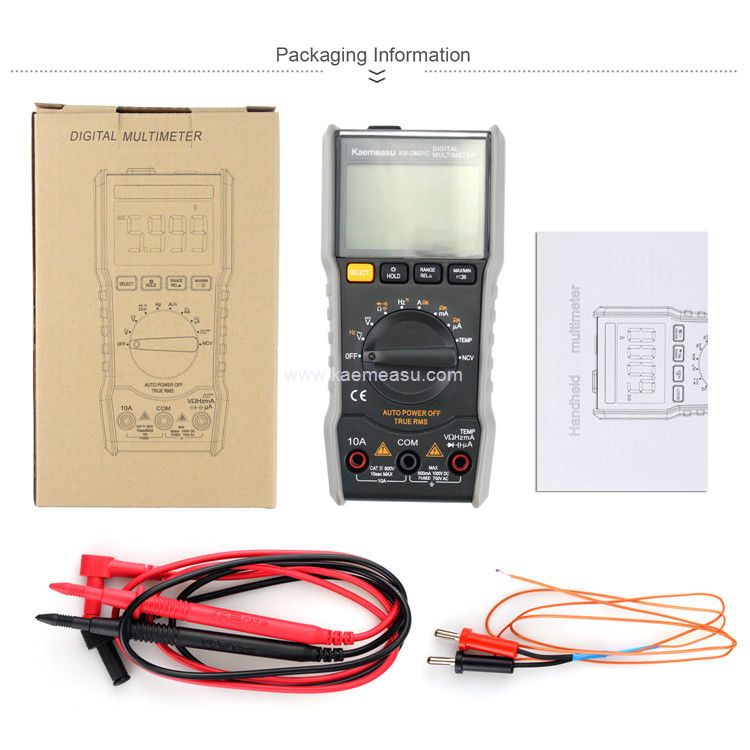 Καμέασου 01C LCD Display Avometer Digital Multimeter AC DC Voltage Πραγματική δοκιμή RMS