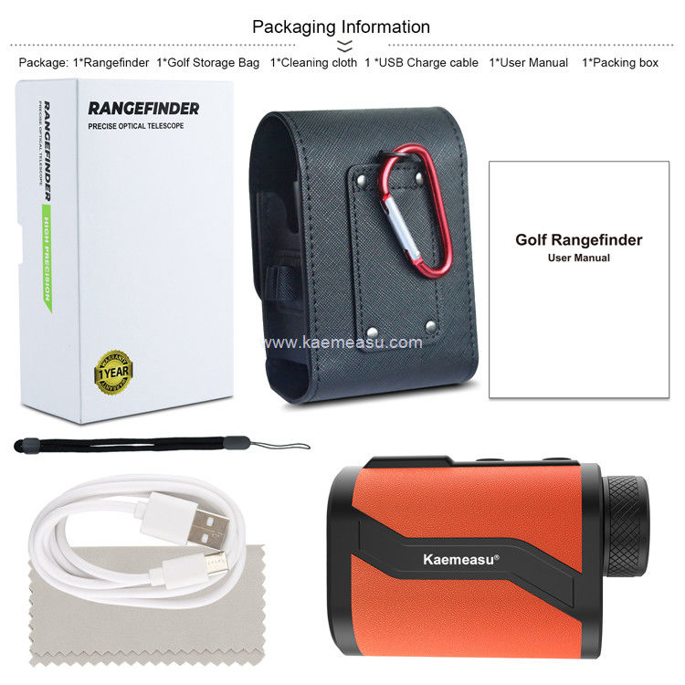 Kaemeasu Golf Rangefinder 6.5X Αλουμινίου Δερμάτινο Κέλυφος Laser Rangefinder με Flagpole Lock Magnet Λειτουργία MAL600