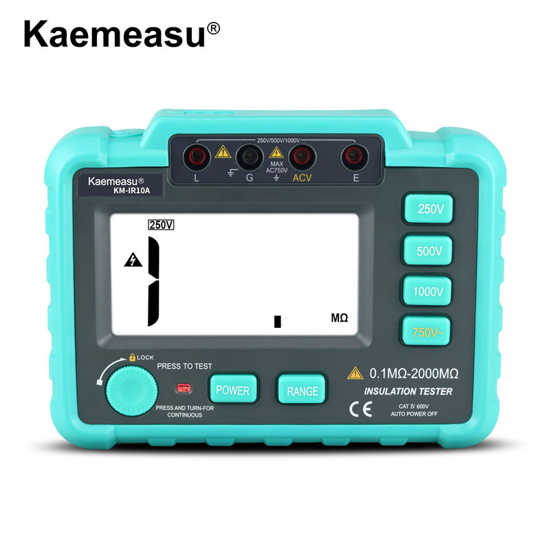 kaemesau 1999 Μετρητής αντίστασης μόνωσης 250V 500 V 1000 V Προστασία από υπερφόρτωση Ψηφιακός δοκιμαστής αντίστασης μόνωσης IR10A
