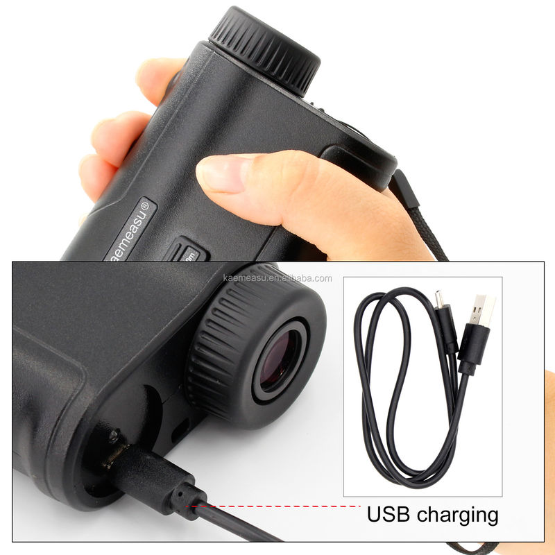 Διάμετρος απόστασης τηλεσκοπίου Laser Rangefinder φορητό USB φόρτιση Laser Distance Meter Μονοκυτταρικό Γκολφ Κυνηγός Διάμετρος απόστασης 600M/656Yd