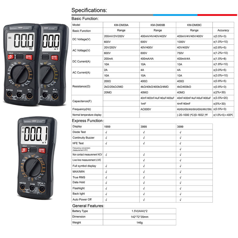 3999 Αριθμοί TRMS LCD πολυμετρικά επαγγελματικά NCV πολυμετρικά ηλεκτρικά έξυπνα ψηφιακά πολυμετρικά πολυμετρικά αυτοκινήτων