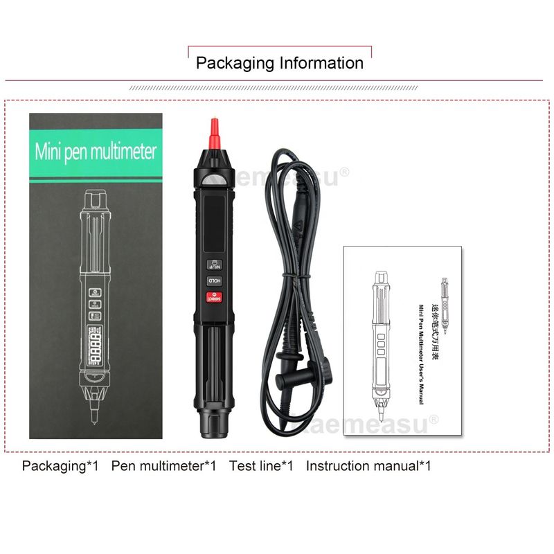 Φαρμακευτική μονάδα OEM Direct Pen Digital Multimeter True Rms Digital Meter Μη επαφές ανίχνευση τάσης Multimeter Tester