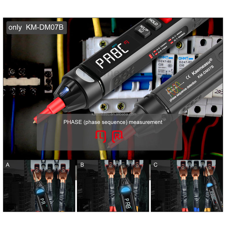 kaemeasu Mini Pen Digital Multimeter NCV Sequence Non Contact Voltage Detection Multimeter Tester Πένας μετρητής