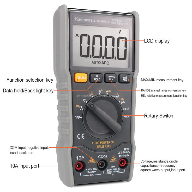 OEM ODM Anti-Burn Multitester DC/AC NCV μέτρηση Εκδόσεις τετραγωνικών κυμάτων Αληθινή αυτοματοποιημένη εμβέλεια rms Ψηφιακά πολυμετρικά