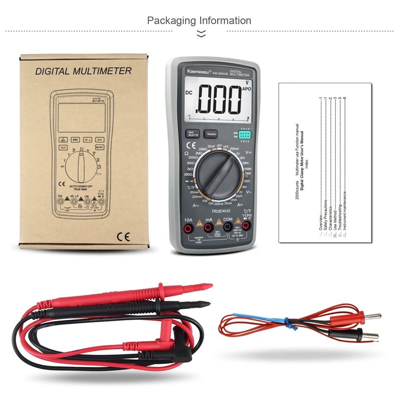 Ψηφιακό πολυμετρικό DC AC True RMS 1000V Ηλεκτρονικός πολυμετρητής Anti Burn Αυτοματοποιημένο πολυμετρικό με ανιχνευτή θερμοκρασίας