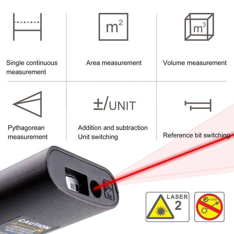 40m Μίνι φορητό USB επαναφορτιζόμενο λέιζερ μετρητή απόστασης υψηλής ακρίβειας υπέρυθρο ηλεκτρονικό κανόνα Laser Range Finder