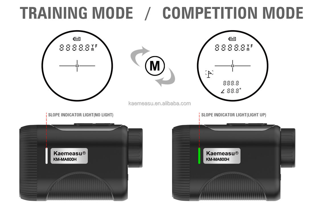 OEM 1200m Golf Slope Scope Laser Distance Meter Telescope Βιομηχανικό βαθμό Γκολφ Λέιζερ Μετρητές Απόστασης Μαύρο χρώμα