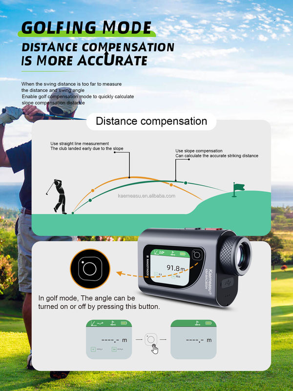 Μονάδα 800m Laser Rangefinder Γκολφ Κυνηγείο Λέιζερ Μετρητής απόστασης με κιάλια