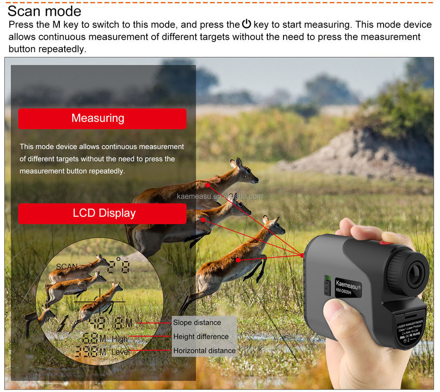 D Μοντέλο Laser Range Finder Distance Meter Combo Γκολφ Κυνήγι Γεωγραφική Μηχανική Ακριβής τροφοδοσία 1.5V*2*AAA μπαταρία